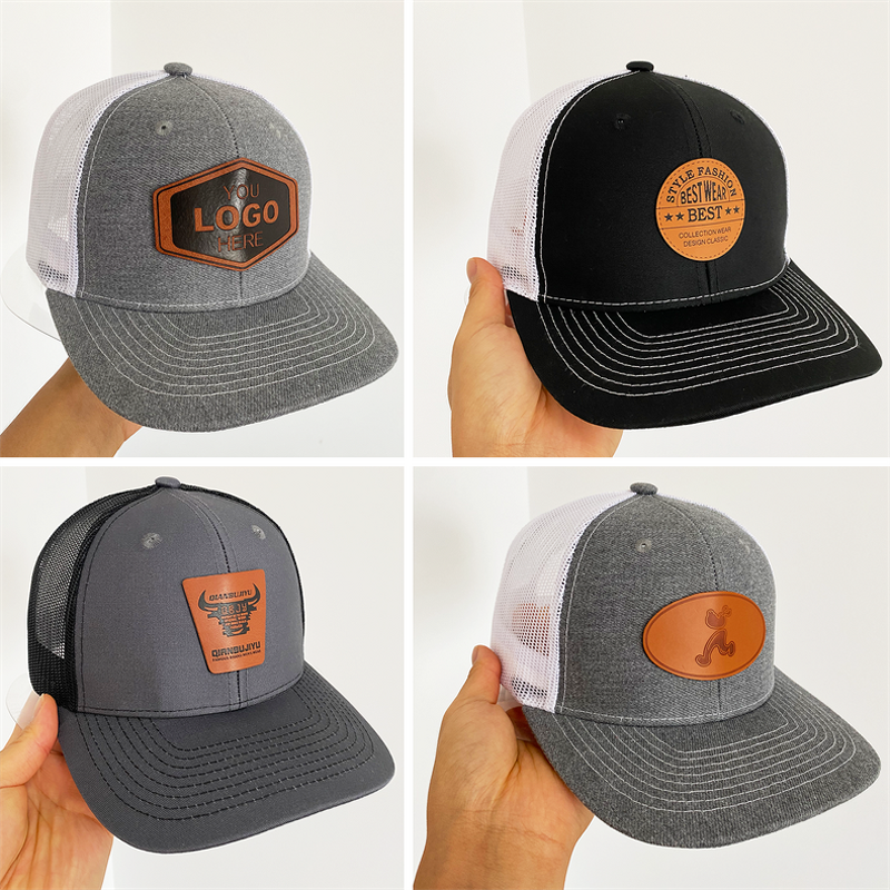 Trucker Hat Supplier - OEM Custom Embroidery Logo Leather Patch