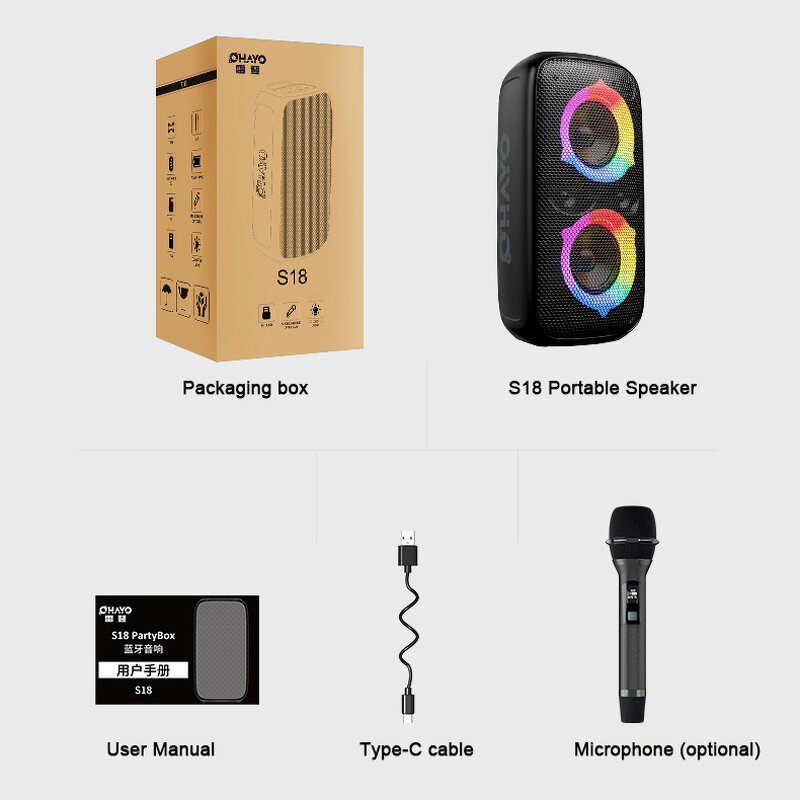 Portable Party Box Factory - OEM 80W with Subwoofer Heavy Bass