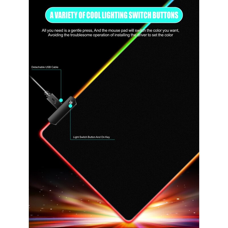 Gaming Mouse Pad Supplier - OEM RGB LED Soft Extra Large Anti-Slip