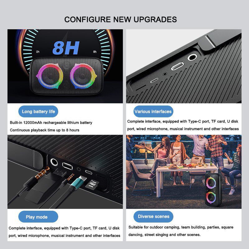 Portable Party Box Factory - OEM 80W with Subwoofer Heavy Bass