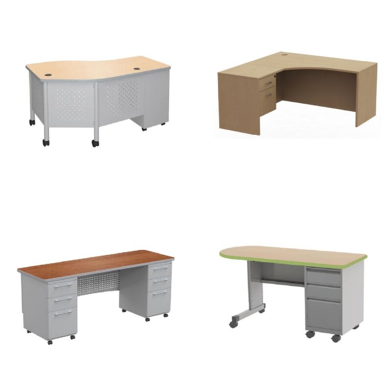 Office Desk Factory - Rectangular with Lockable Drawers for School Teacher