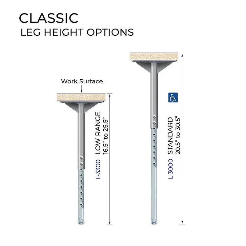 Activity Table Factory - Adjustable Height Wave Shape Student Desk Classroom