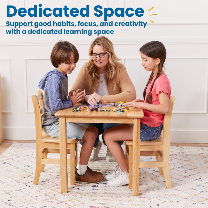 Classroom Table and Chair Factory - Montessori Beech Wooden Preschool Square Set