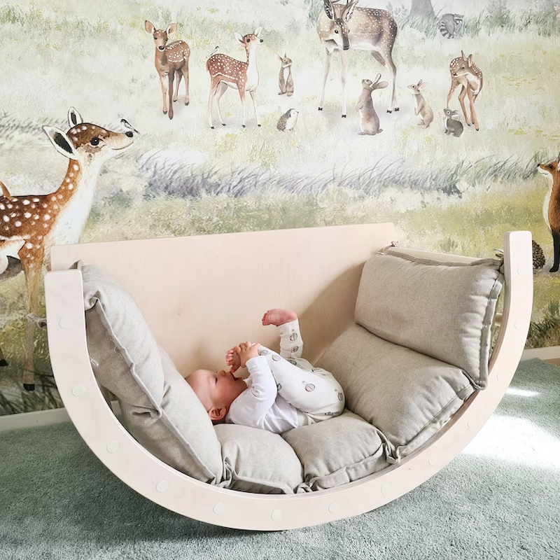 Baby Climbing Frame Factory - Montessori Wooden Interactive Rocking Chair Toy