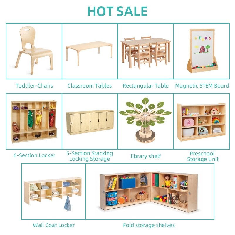 Classroom Table and Chair Factory - Montessori Beech Wooden Preschool Square Set