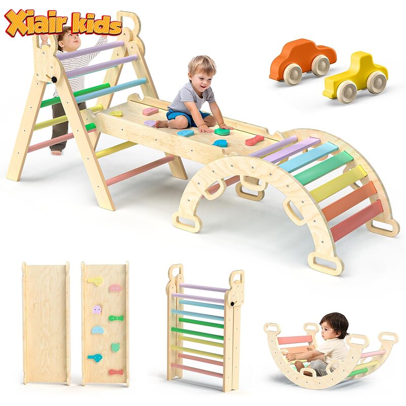 Wooden Climbing Frame Factory - Montessori Foldable Pickler Triangle Toddler Gym