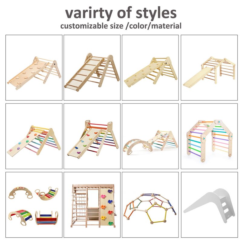 Climbing Frame Set Factory - Montessori Piklers Triangle with Ramp Arch Slide