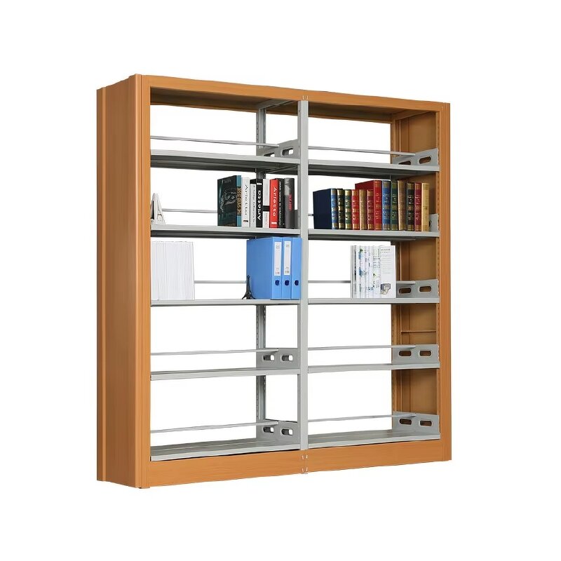 Mobile Book Showcase Factory - Steel Library Display with Locking Wheels Rotating