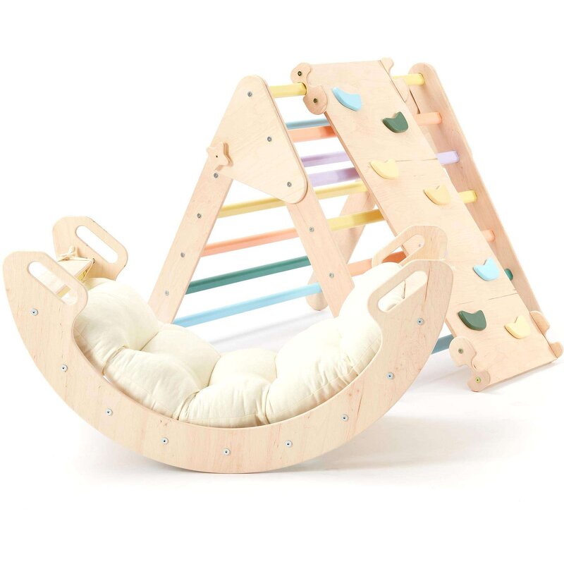 Climbing Frame Set Factory - Montessori Piklers Triangle with Ramp Arch Slide