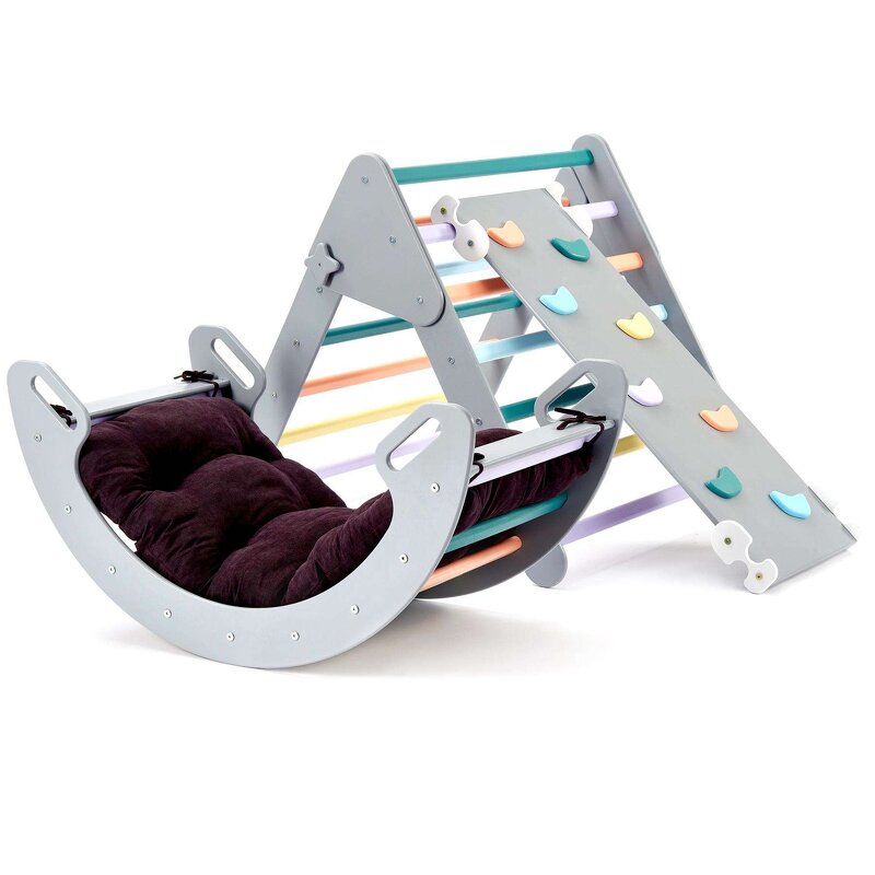 Climbing Frame Set Factory - Montessori Piklers Triangle with Ramp Arch Slide