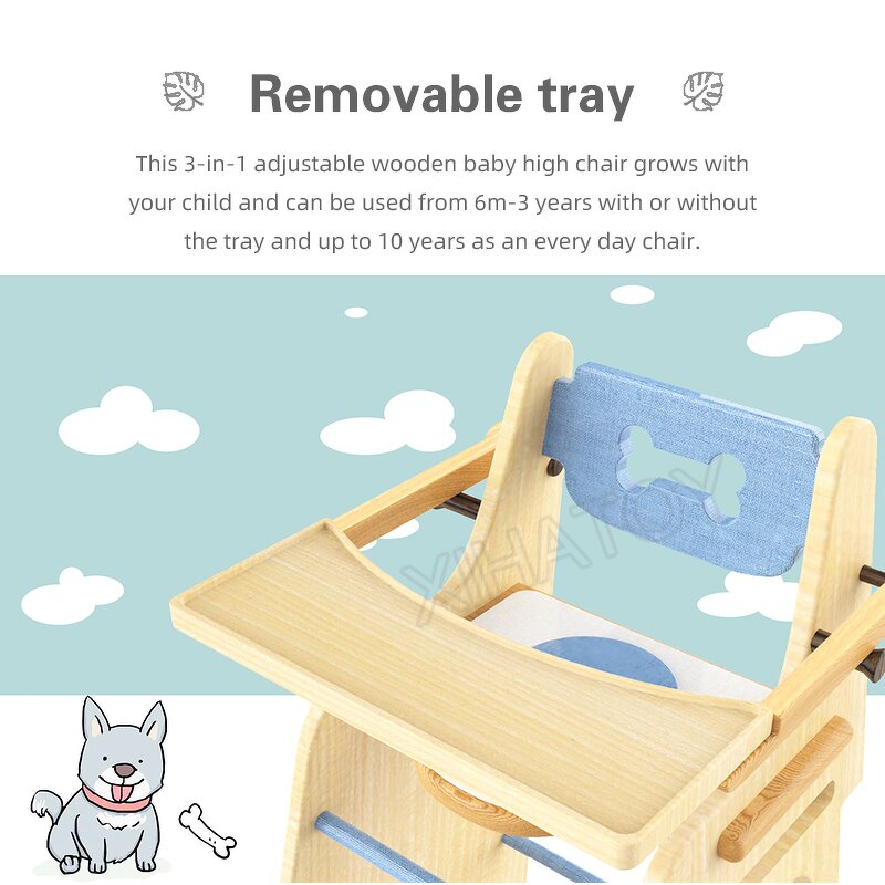 Baby Feeding Table Factory - Wooden Safety High Chair Foldable with Ladder