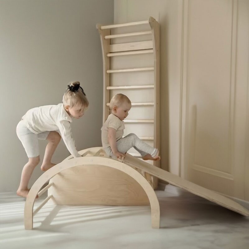 Balance Board Factory - Montessori Wobble Rainbow Board Wooden Educational Toy