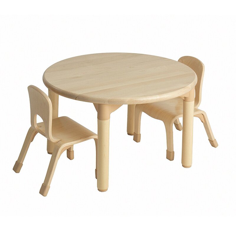Round Table and Chair Set Factory - Montessori Wooden Adjustable Height Daycare
