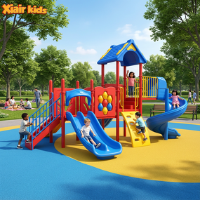 Outdoor Playground Set Factory - Multi Functional Large Slide Swing Tower