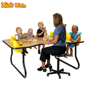 Feeding Table Factory - Montessori Eight-Seater Toddler Dining with Safety Belt