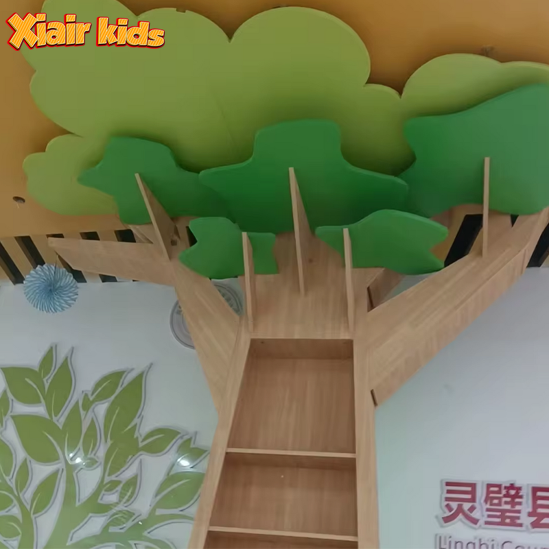 Montessori Bookshelf Factory - Wooden Tree Library Room Furniture Reading Corner