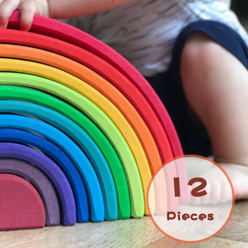Wooden Rainbow Blocks Set Factory - Montessori Arch Stacker Educational Toy