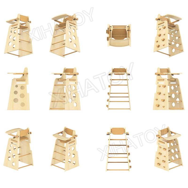 Baby Feeding Table Factory - Wooden Safety High Chair Foldable with Ladder