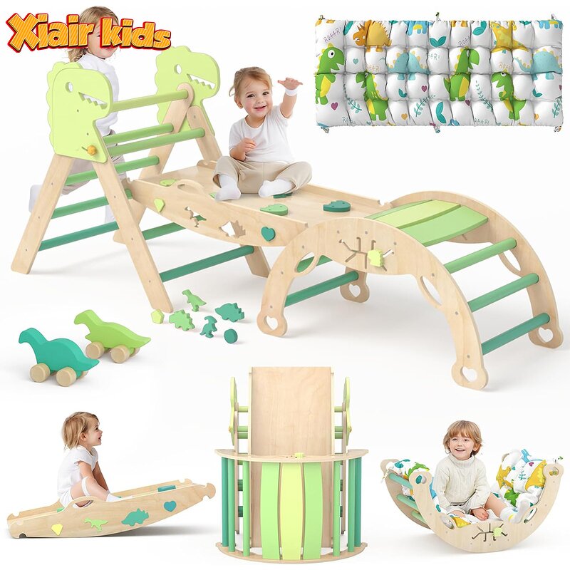 Foldable Climbing Frame Set Factory - Montessori Pickler Triangle with Ramp Arch