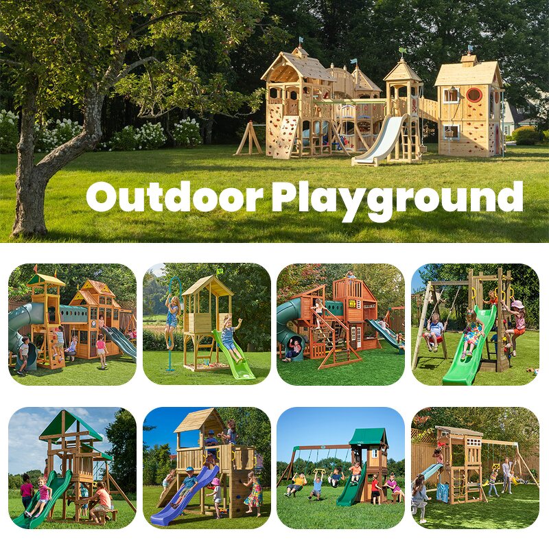 Indoor Outdoor Playground Factory - Montessori Slide Swing Game Playhouse for Kids