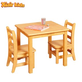 Classroom Table and Chair Factory - Montessori Beech Wooden Preschool Square Set