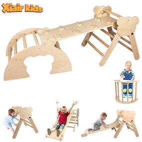 Outdoor Indoor Climbing Frame Factory - Montessori Wooden Foldable with Slide