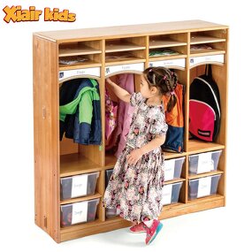 Kindergarten Wardrobe Factory - Modern Montessori Wooden Coat Locker Daycare