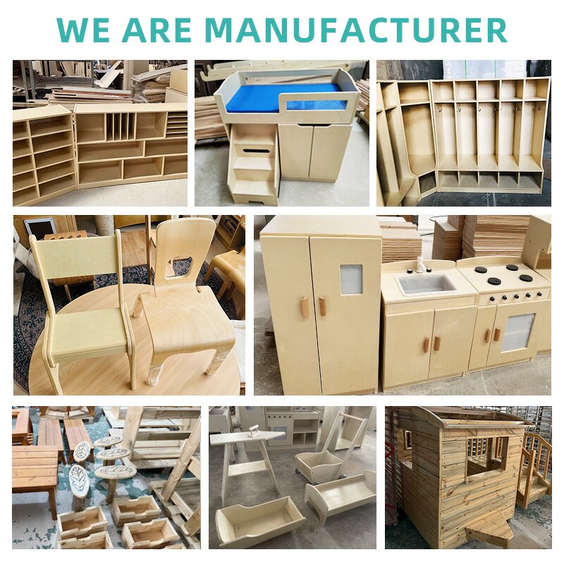 Wooden Bookcase Factory - Montessori Kindergarten Library Design Preschool