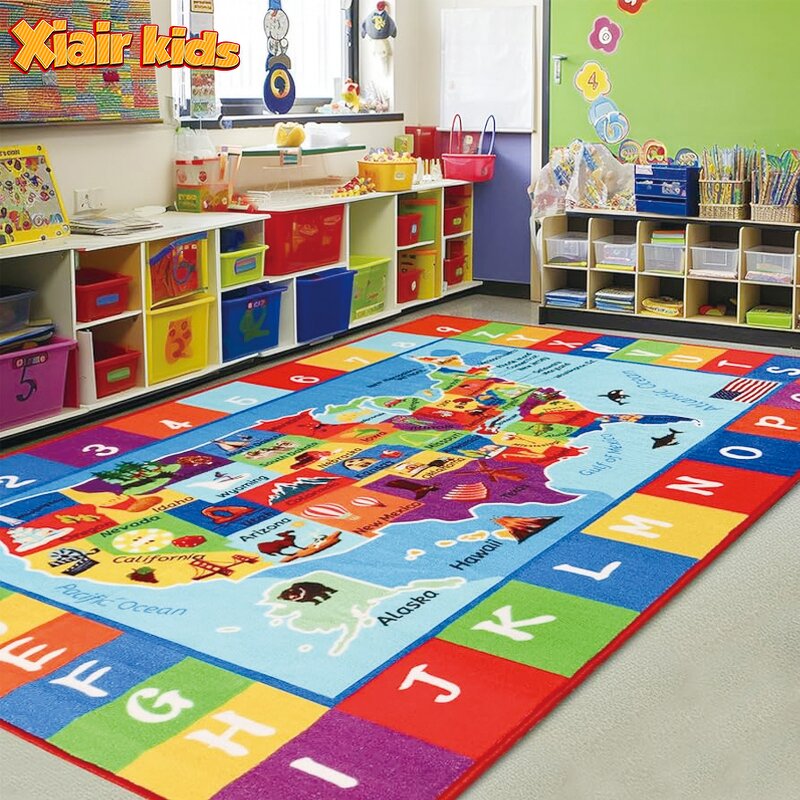 Educational Rug Factory - Montessori Alphabet Soft Carpet Classroom Playroom
