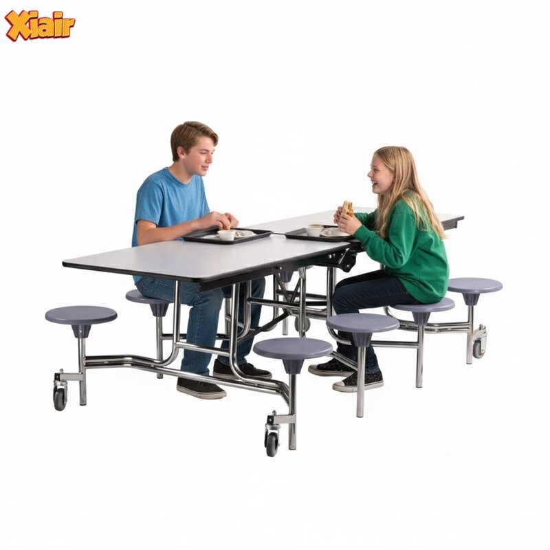 Cafeteria Furniture Factory - Resistant Table Chair with Stools for School Dining