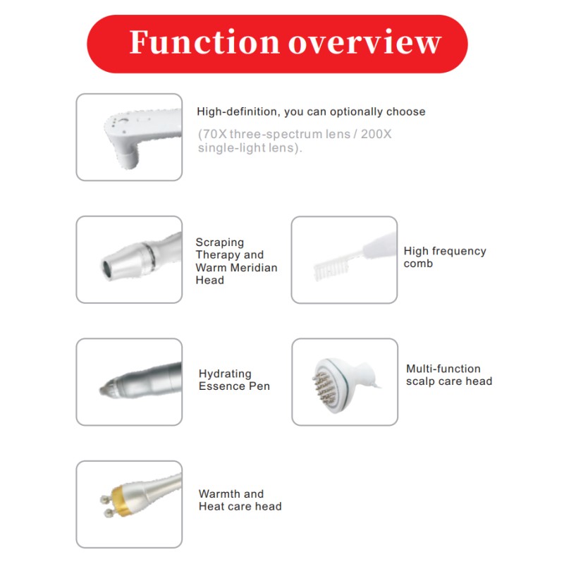 Scalp Analyzer Scalp Treatment Machine  6 in 1 Hair and Scalp Treatment Machine Scalp Massage for Head Spa Beauty Machine