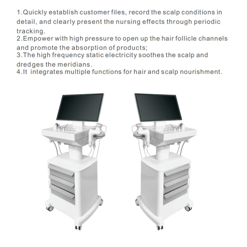 Multifunctional Scalp Care Instrument 6 in 1 Hair Care Scalp Analysis Machine with Big Screen Hair Therapy Machine