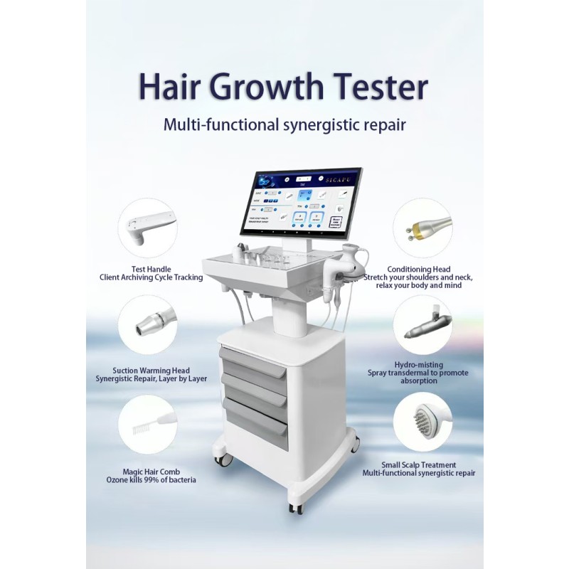 Hair Growth Tester Hair Analyzer Scalp Analysis Machine Hair Care Device 120W 6 in 1 for Home Use Salon Beauty