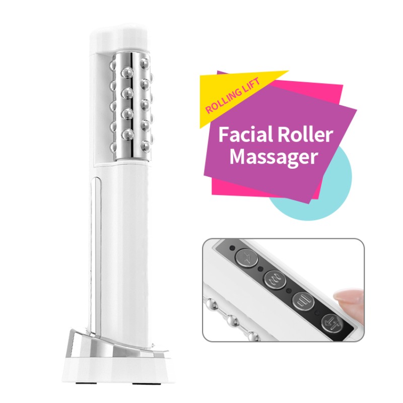 Micro-electric Stimulation + Rolling Lift + Heated Anti-aging Firming Facial Massager Heat Roller Facial Care Machine