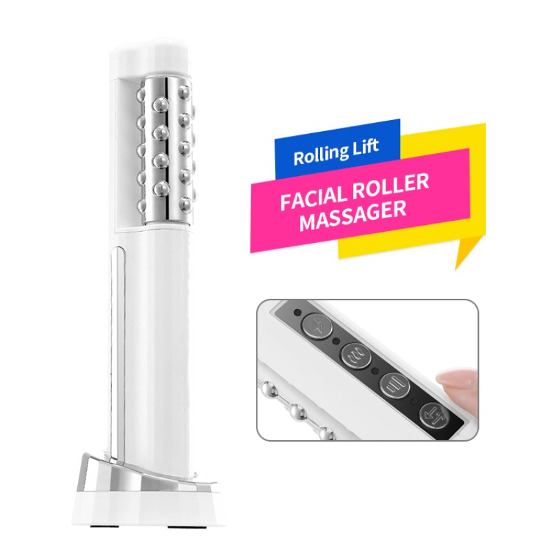 Micro-electric Stimulation + Rolling Lift + Heated Anti-aging Firming Facial Massager Heat Roller Facial Care Machine