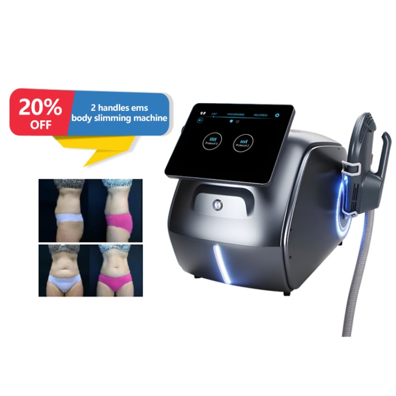 Portable EMS Machine Newest 2 Handle EMS Professional Muscle Stimulator  Desktop Magnetic Slimming Electro Muscle Stimulation
