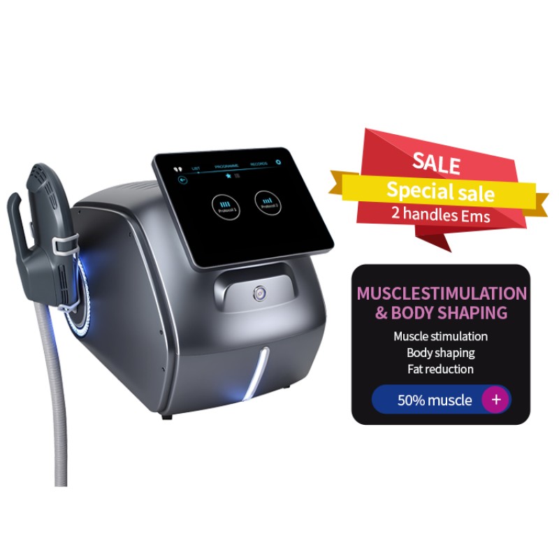 Portable EMS Machine Newest 2 Handle EMS Professional Muscle Stimulator  Desktop Magnetic Slimming Electro Muscle Stimulation