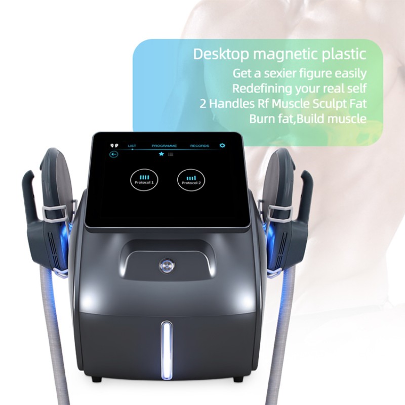 Portable EMS Machine Newest 2 Handle EMS Professional Muscle Stimulator  Desktop Magnetic Slimming Electro Muscle Stimulation