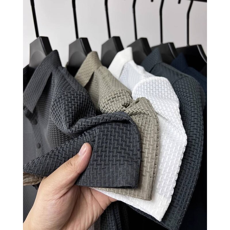 Men's Polo Shirt Factory - Hollow Short-sleeved Ice Silk Breathable Business