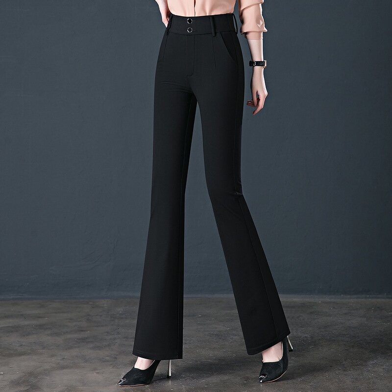 Women's Pleated Pants Factory - New Designs Office Lady High Waist Custom