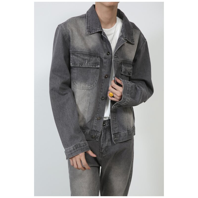 Men's Denim Jacket Factory - Winter Outdoor Casual Solid Color Single Breasted