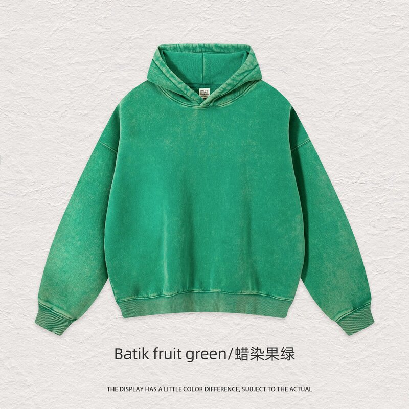 Vintage Hooded Sweatshirt Factory - Hip-Hop Washed Distressed Heavyweight