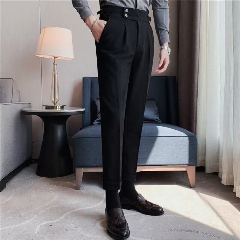 Men's Casual Pants Factory - Summer High Waisted Straight Leg Slim Fit