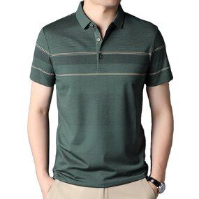 Men's Polo T-shirt Factory - Summer Short Sleeve Lapel Silk Loose