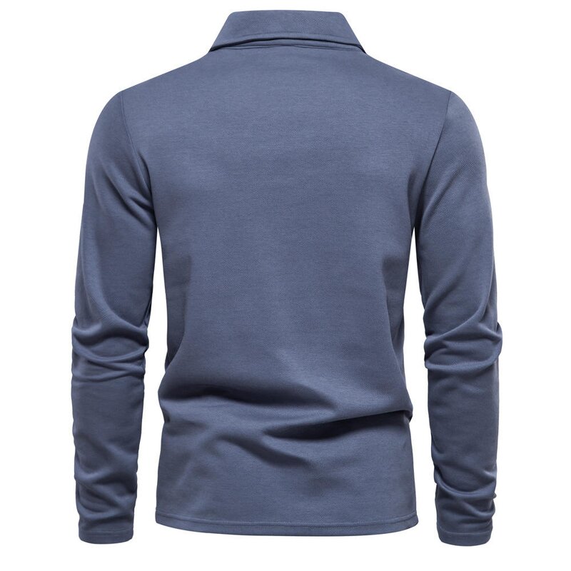 Men's Long Sleeve Polo Shirt Factory - Stylish Casual Slim Fit Solid Color