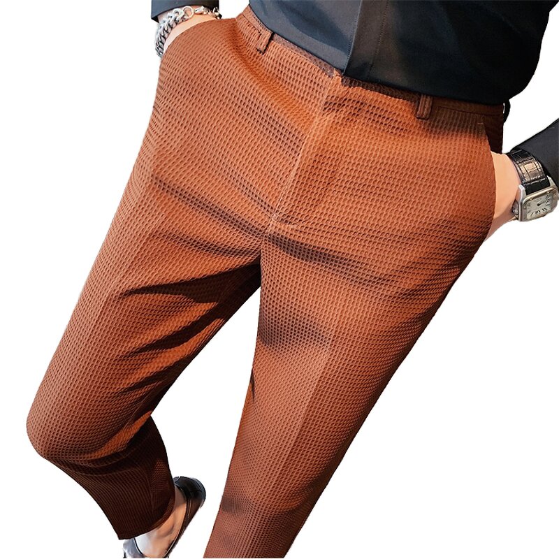 Corduroy Pants Factory - High Quality Brown Cargo Formal Korean Slim Fit