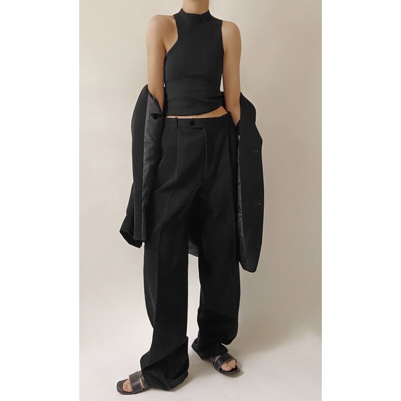 Women's Suit Pants Factory - Casual Solid High Waist Well Tailored