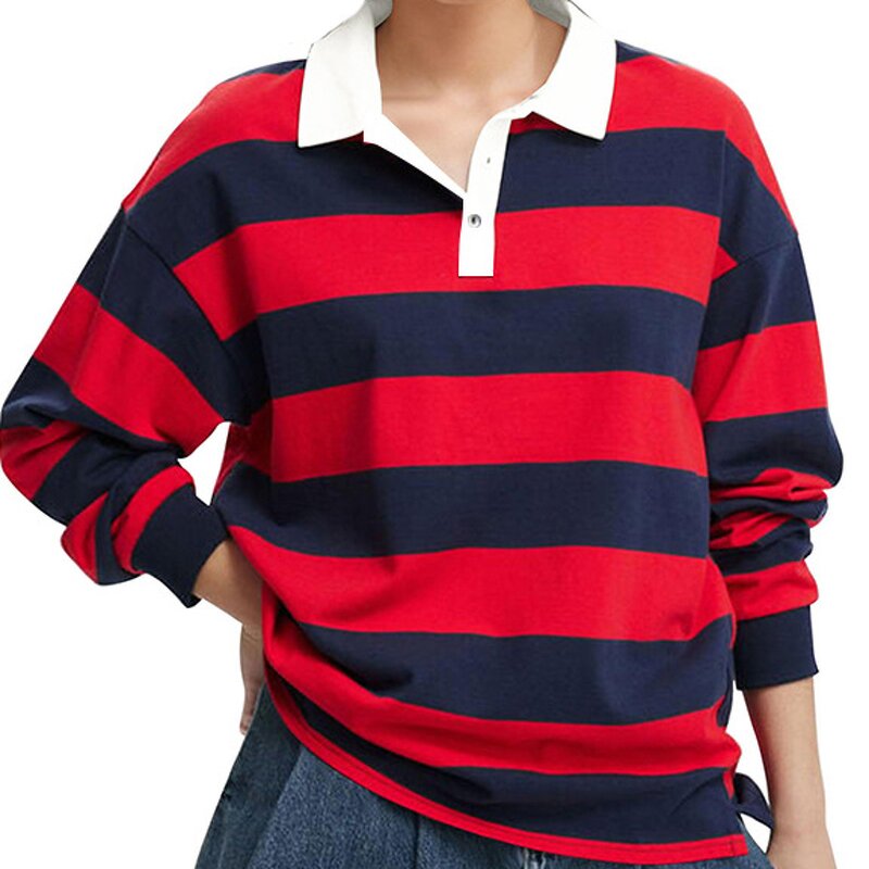 Men's Rugby Shirt Factory - Long Sleeve Black Grey Two Tone Color