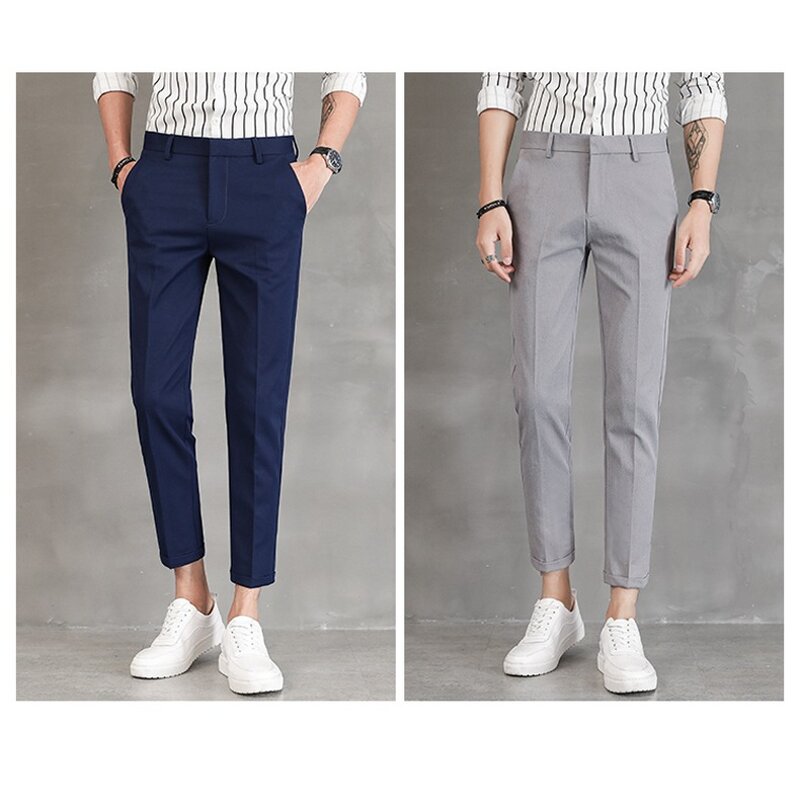 Men's Elastic Pants Factory - Spring Autumn Casual Fashion Slim Fit