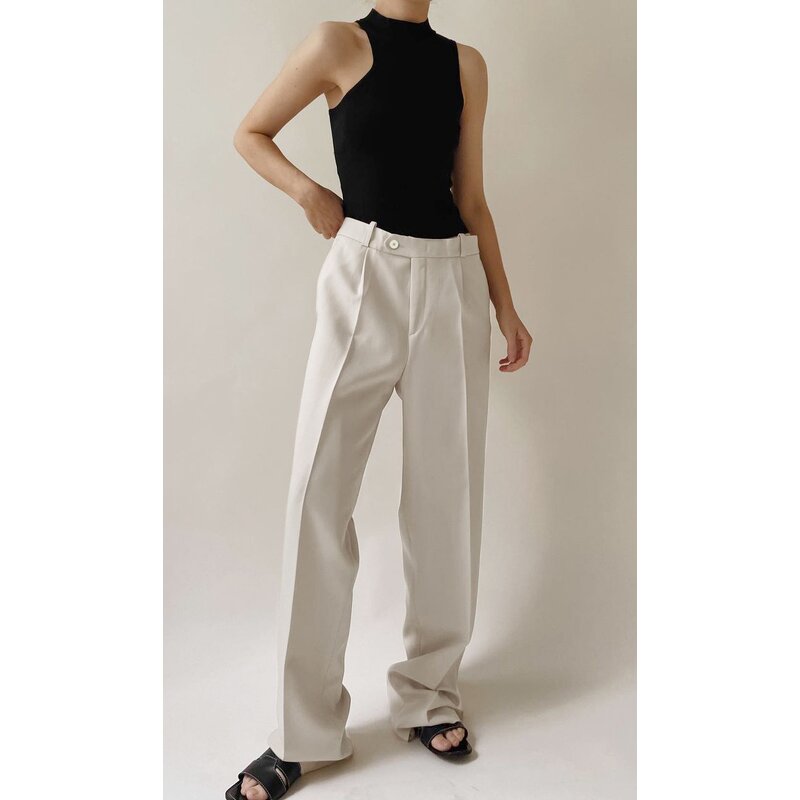 Women's Suit Pants Factory - Casual Solid High Waist Well Tailored
